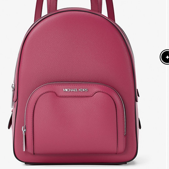 Michael Kors Handbags - MICHAEL KORS Jaycee Md Zip Pocket Pebbled Leather Backpack
Dark Raspberry
NWT